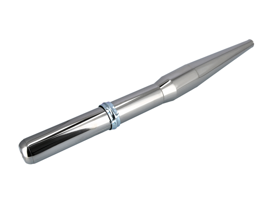 Resonanz Auspuffanlage - Auspufftopf Ø32mm (Tuning) im Set (4-teilig) Typ 2 - größeres Mittelteil mit Auspuffrohr, Überwurfmutter & Klemmschelle (verchromt) passend für 60-110ccm