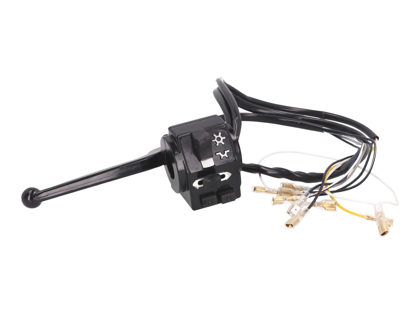 Schalterkombination / Kombischalter Amatur mit Kabel (8626.19) "mit vorderer Gehäusehälfte & Kupplungshebel aus Kunststoff" (schwarz)
