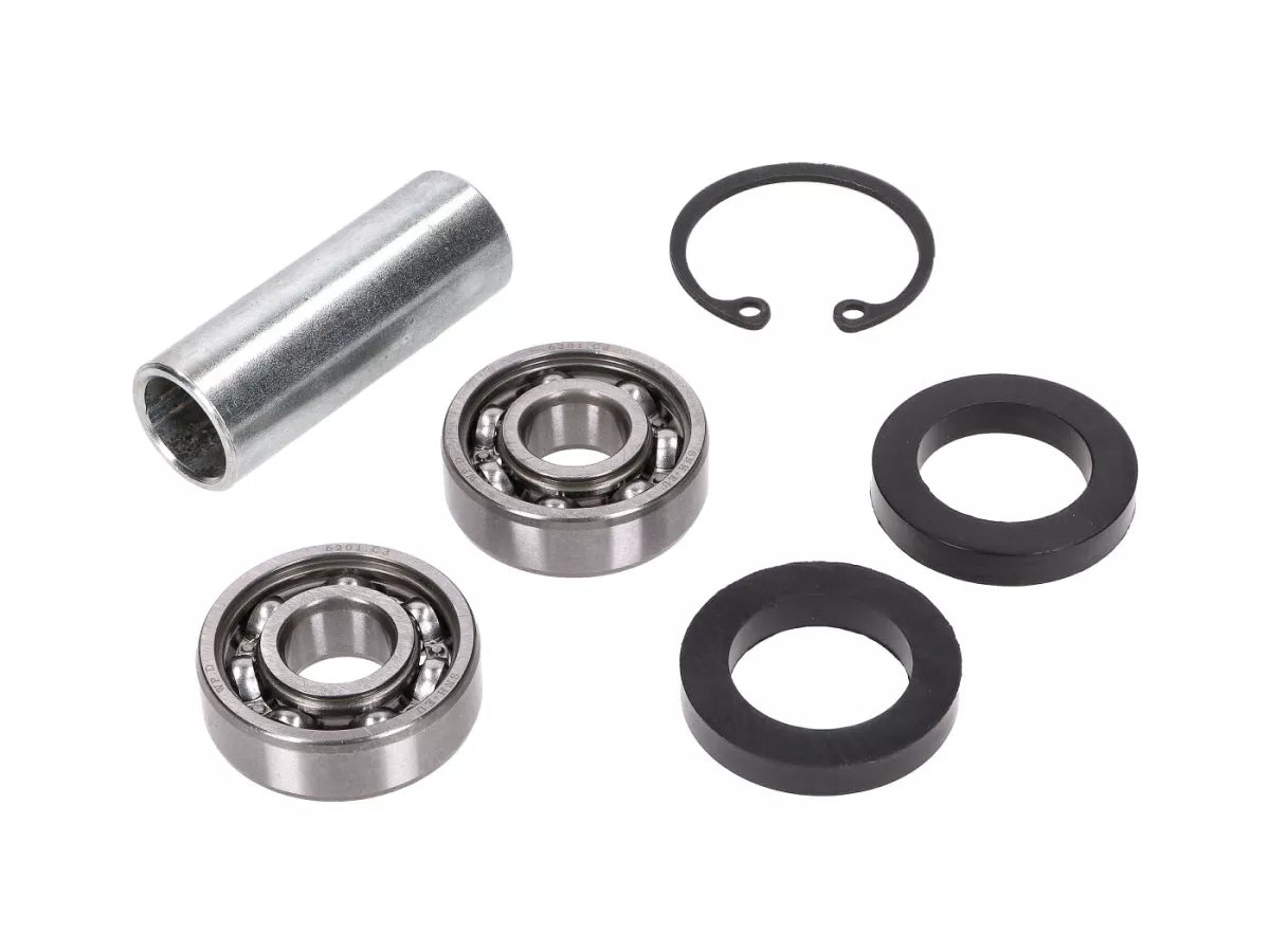 Kugellager im Set (6-teilig) für Radnabe vorn oder hinten mit Rohrstück und Dichtring "offene Ausführung" passend für S50, S51, S70, S53, S83, SR50, SR80, KR51, KR51/1, KR51/2, SR4-1, SR4-2, SR4-3, SR4-4 (SNH)