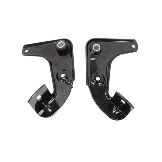 Motorlager / Motorhalter im Set (links & rechts) mit Polyamidbuchse & Aufnahme für Bremslichttaster pulverbeschichtet (schwarz glänzend) passend für S50, S51, S70, S53, S83 Artikelnummer: 3463