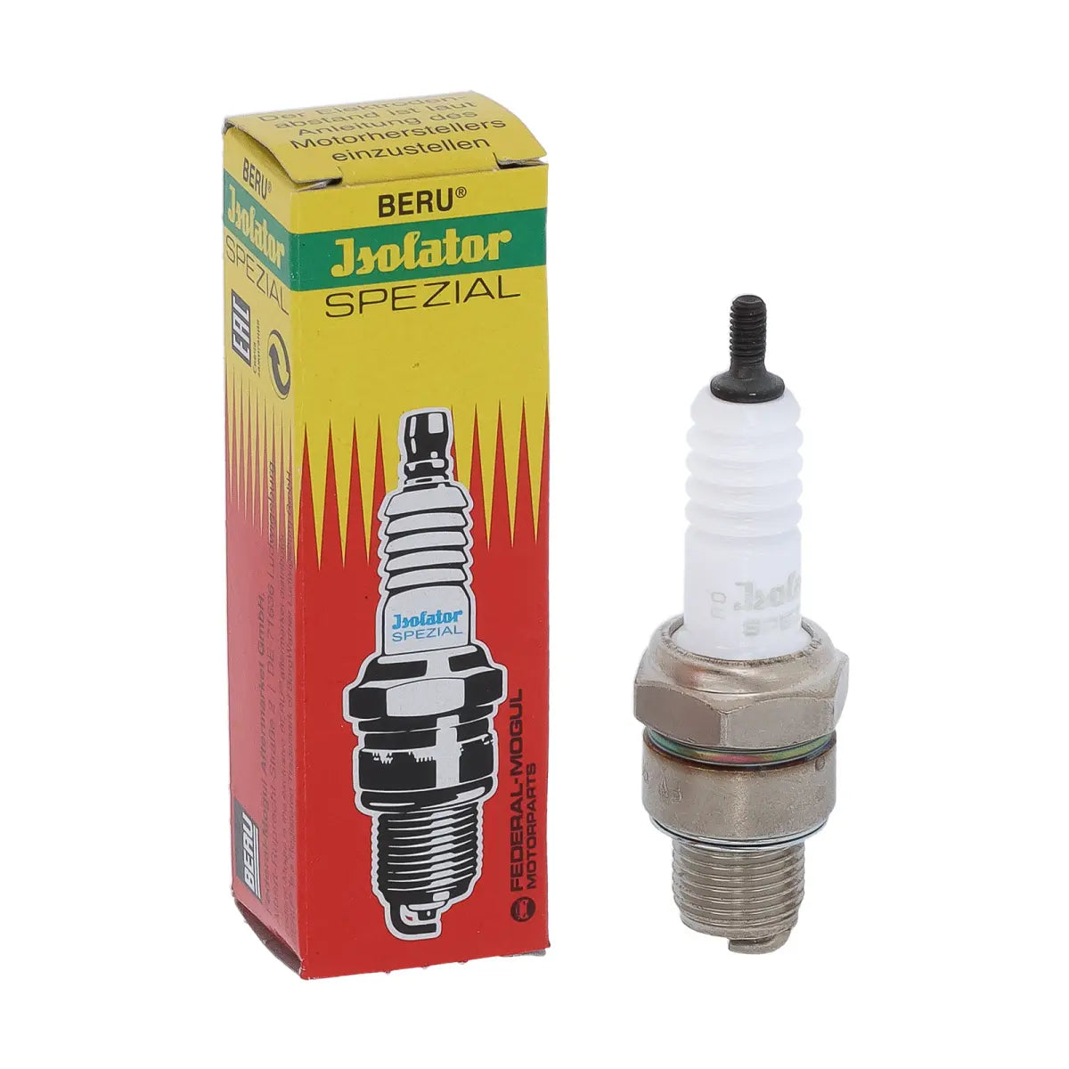 Zündkerze M14-260 - Isolator - Spezial (alte Form - Kopf glatt) passend für SR1, SR2, SR2E, S50, S51, S70, S53, SR50, SR80, KR51/1, KR51/2, SR4-2, SR4-3, SR4-4, MZ ES, ETS, TS, ETZ, RT125, AWO, EMW, BK350, IWL (AKA ELECTRIC)