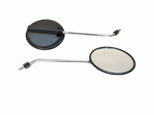 Spiegel / Rückblickspiegel im Set (links & rechts) rund Ø120mm mit M8 Gewinde (Halterung Stahl, Gehäuse Kunststoff schwarz) passend für alle Typen