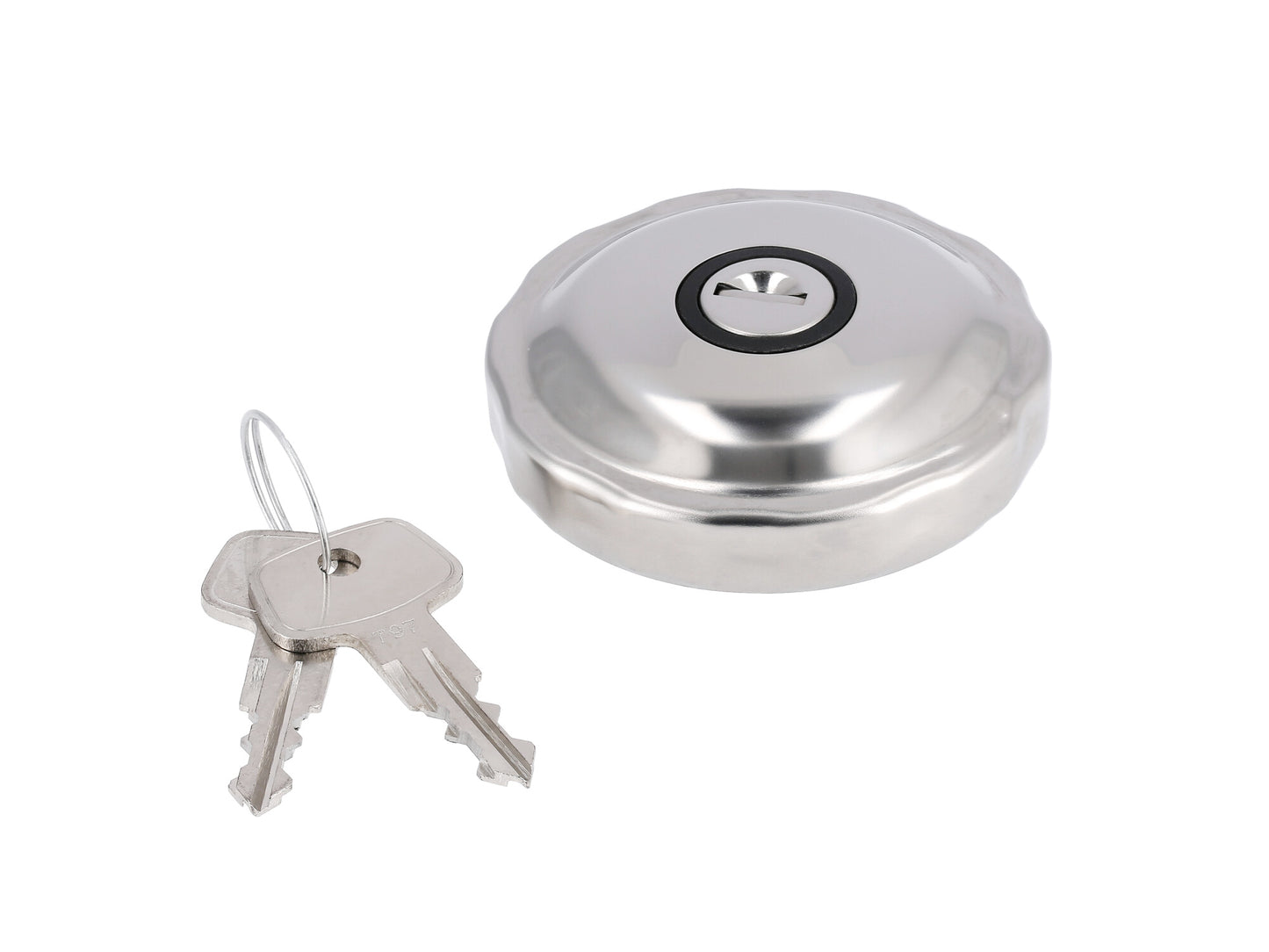 Tankdeckel Ø40mm mit Schloss (verchromt) passend für Moped (deutsche Produktion)