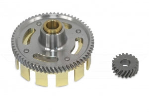 Kupplungskorb / Kupplungszahnrad (65 Zahn) mit Antriebsritzel (20 Zahn) "Tuning, gewichtsoptimiert kleine Bohrung" passend für S51, KR51/2, SR50, S53