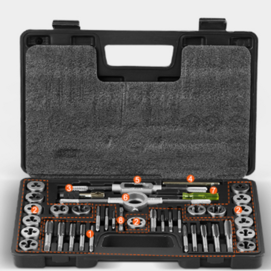 Gewindeschneider und Gewindebohrer M3-M12, kleine Variante, 40tlg.