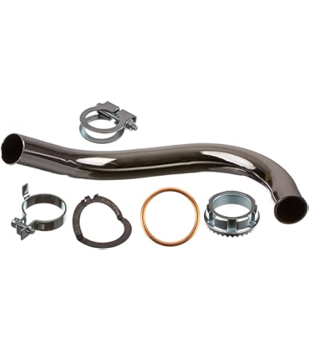 Krümmer / Auspuffrohr Ø28mm Standard im Set (6-teilig) mit Überwurfmutter, Dichtung & Anbauteilen (verchromt) passend für S50, S51, S70, S53, S83