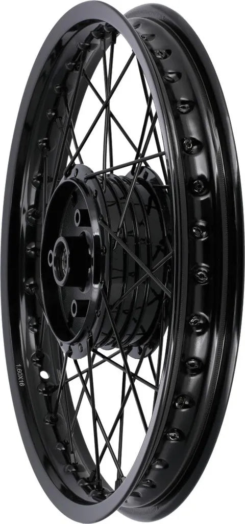Speichenrad 1,6 x 16" Alufelge, Speichen, Nabe in Schwarz - für Simson S50, S51, KR51 Schwalbe, SR4