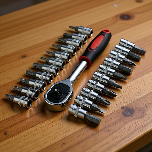 108-teiliges Ratschen-Steckschlüssel-Set, Auto-Reparatur-Werkzeug, Drehmomentschlüssel-Kombi-Set, 1/4 Zoll 1/2″ Ratschenschlüssel, Schraubendreher-Bits, Handwerkzeug