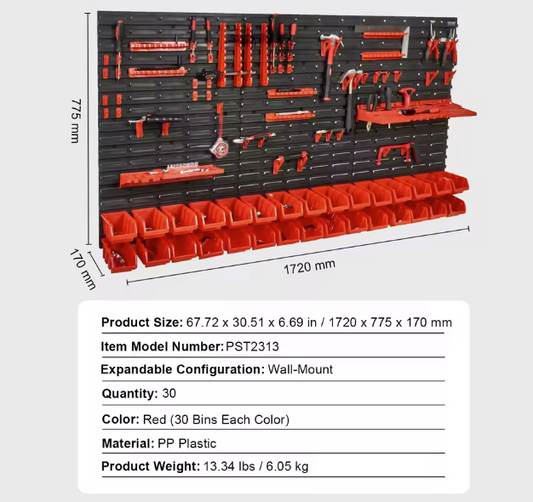 Werkzeug Organizer inkl. Halterung und Zubehör, 30 teiliges Set