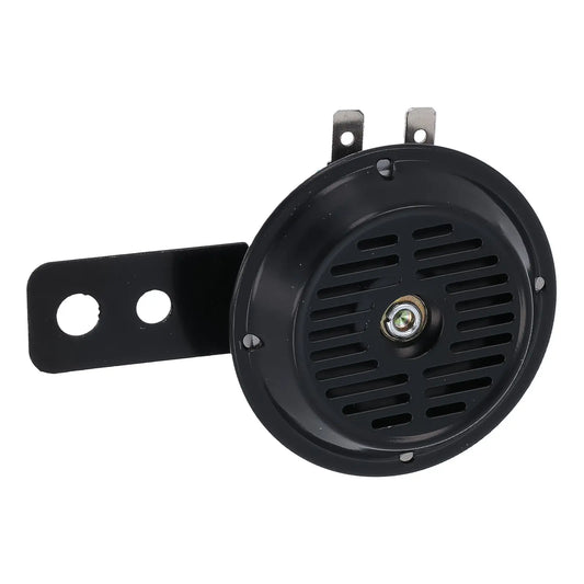 Hupe / Signalhorn 12V (Ø65mm) Gehäuse schwarz, Halter schwarz, Deckel schwarz mit Gitter "100dB" passend für Moped & Motorrad
