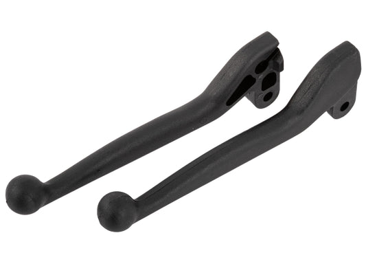 Handbremshebel / Kupplunghebel im Set (links & rechts) ohne Armatur / Klemmstück "abgewinkelt" (Kunststoff schwarz) passend für S50, S51, S70, KR51, SR50, SR80, S53, S83