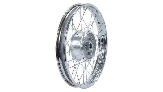 Speichenrad - 16 Zoll (Felge 1,50x16 Stahl verchromt, Nabe Aluminium roh / unbehandelt, Speichensatz verchromt) 16" passend für alle Moped-Typen