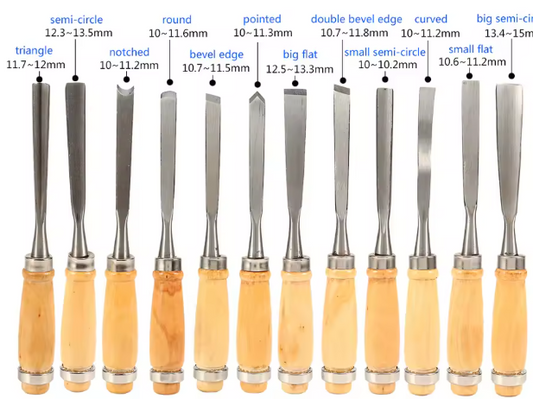 Stemmeisen - Tischler Stecheisen Set 12-teilig