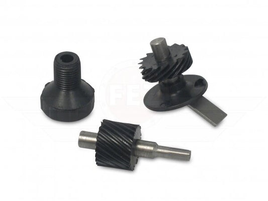 Tachoantrieb im Set (3-teilig) Schraubenrad 15 Zahn für Antriebskettenrad 14 Zahn (Kunststoff schwarz) passend für S50, KR51, KR51/1, SR4-1 (letzte Ausführung), SR4-2, SR4-3, SR4-4