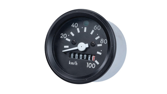 Tacho / Tachometer Ø60 (bis 100 km/h) mit Blinkkontrolle Frontring schwarz passend für S51, S70, S53, S83 (MMB)