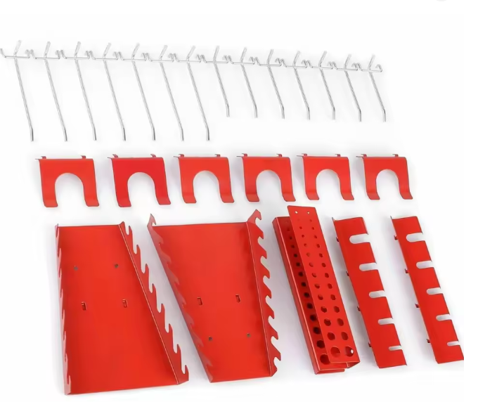 25 Stück Haken und Zubehör Set für Werkstatt Organizer