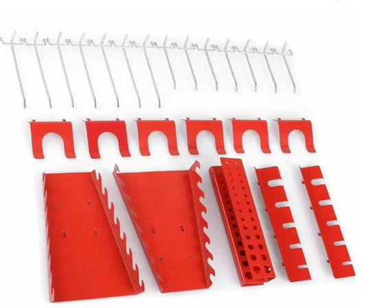 25 Stück Haken und Zubehör Set für Werkstatt Organizer